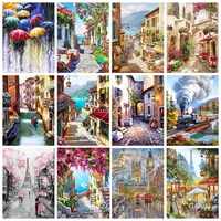 5d diy diamond home decoration painting embroidery mosaic cross stitch of rhinestone landscape street wall art pictures
