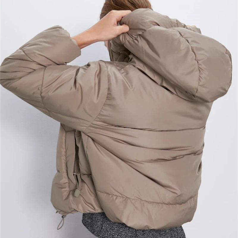 2023 autumn new European and American style street fashion urban leisure hooded cotton jacket