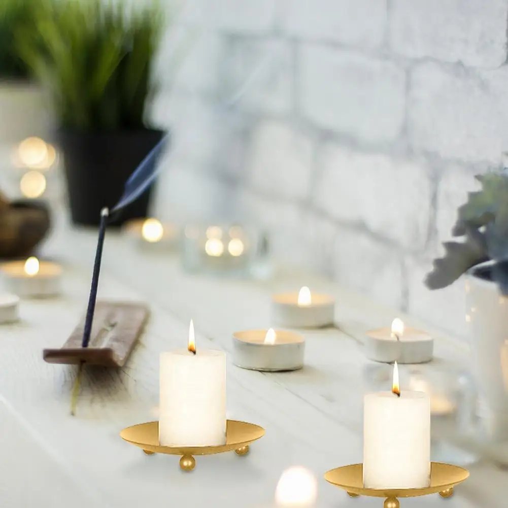 

2023 4pcs Iron Tray Candle Holder Decorative Candle Stand For Table Centerpiece Wedding Party Spa Decoration