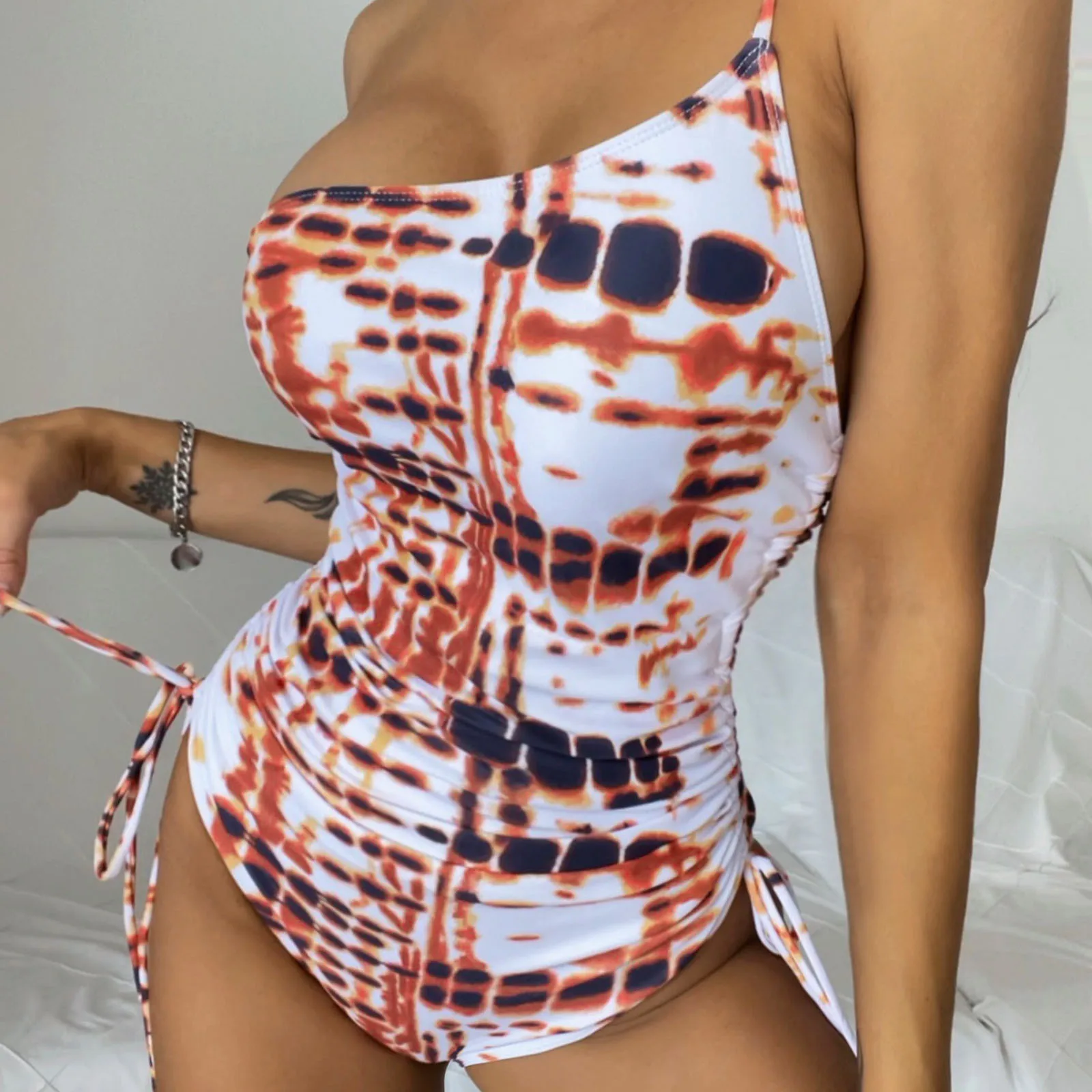 

Женский купальный костюм, привлекательная одежда для плавания, цельные костюмы с принтом, женские купальные костюмы, купальник, бикини, бод...