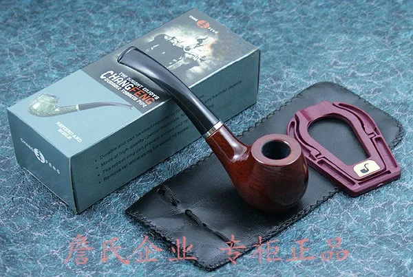 

Changfeng Pipe Solid Wood Pipe - Leather Case and Pipe Rack Hand Set Changfeng 501 Cigarette Set