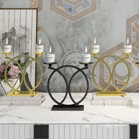 nordic style metal paint round ring candlestick candle holder wall hanging candlestick ornaments handicraft gift home decoration