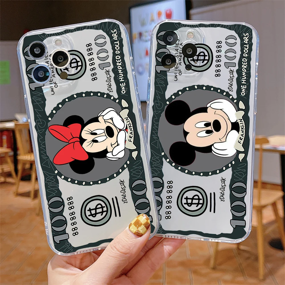 Прозрачный чехол для телефона DISNEY с Микки Маусом Лило и Стич iPhone 11 12 13 14 Pro Max Mini X XR