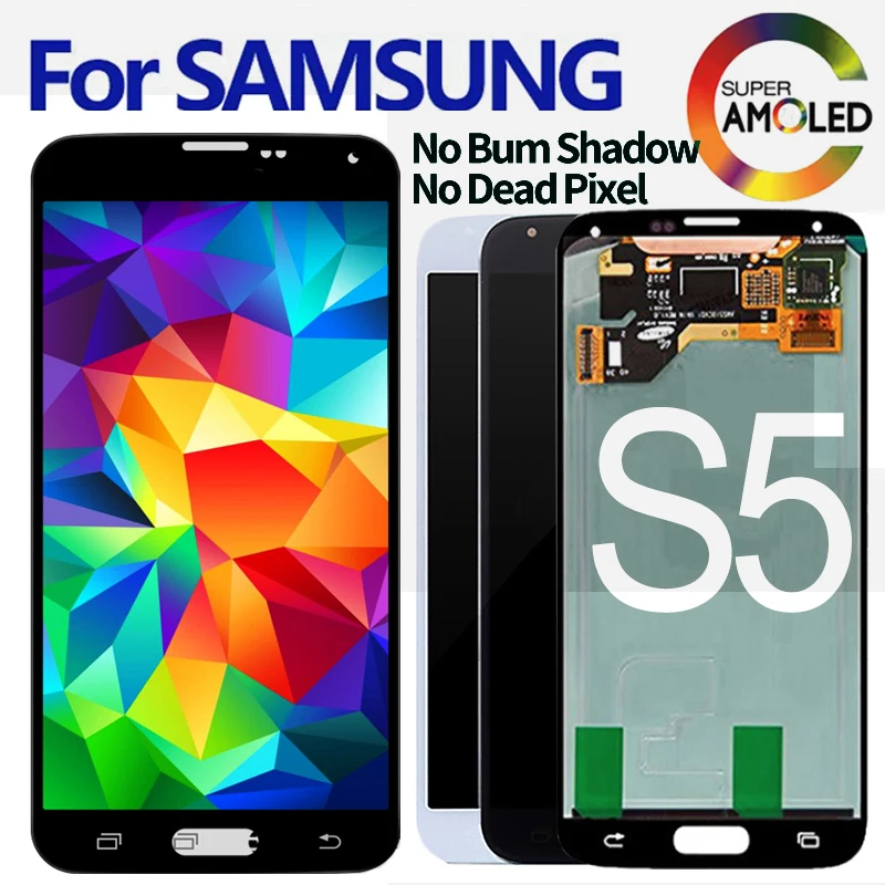 

5/10 шт. оригинальный Super AMOLED для Samsung Galaxy S5 LCD G900F G900M G900A G900T дисплей сенсорный экран Замена