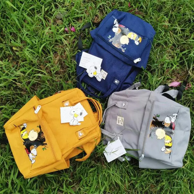 New 6 Styles Snoopy Shoulder Backpack Large Capacity Schoolbag Multifunctional Travel Student Backpack Kawaii Anime Plush Gift