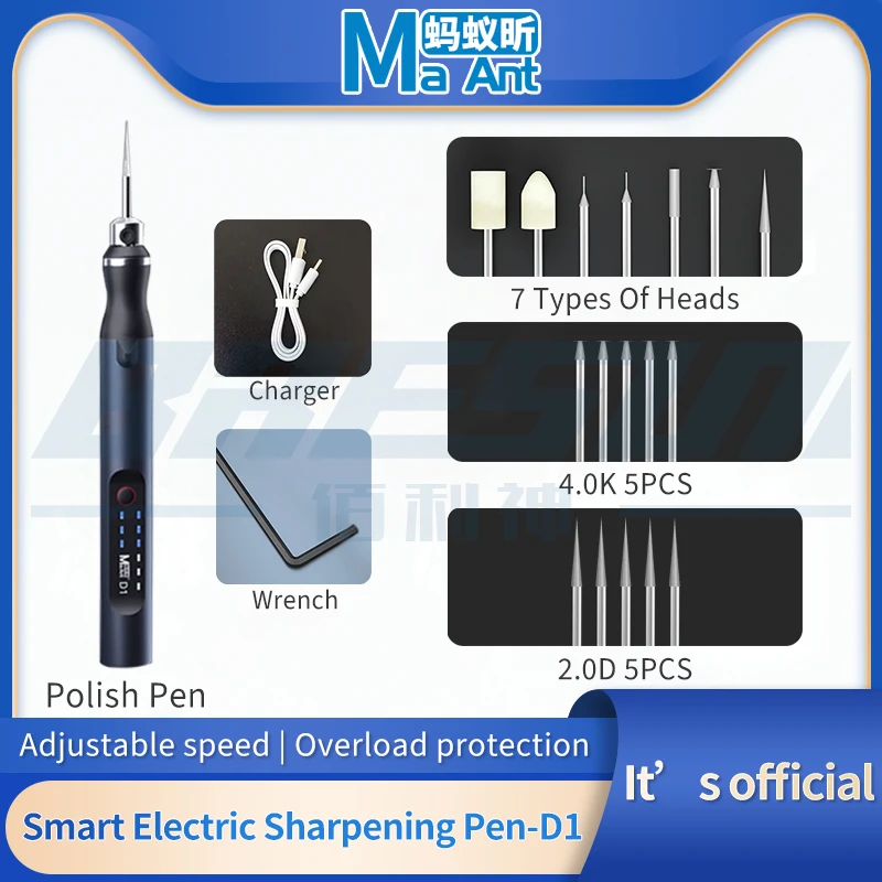 MaAnt D1 Speed Adjustable Engraver Electric Grinding Pen Small Grinding Machine Mini Tool Set DIY Jade Engraving Pen Polishing