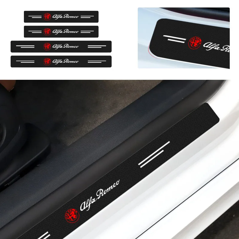 

Car Threshold Door Sill Protector Anti Scratch for Alfa Romeo Mito 147 156 159 166 GT Giulia Giulietta Stelvio Car Accessories