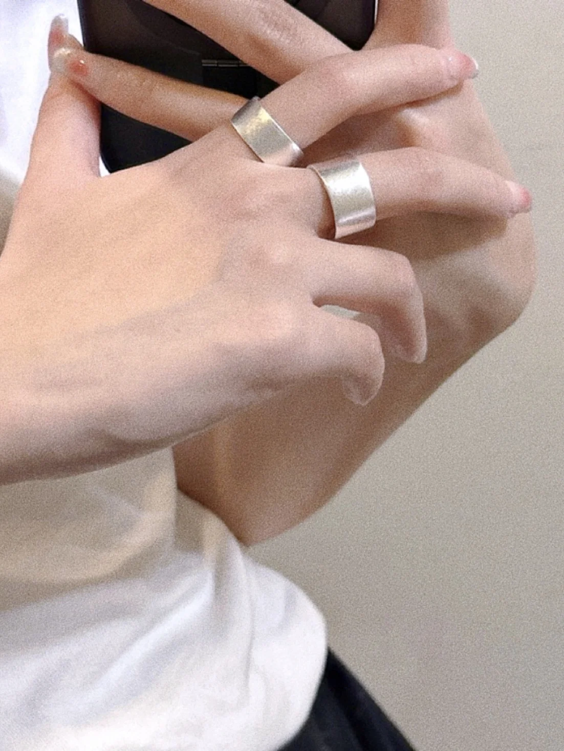 Легкая пластина простой браслет кольцо из стерлингового серебра широкая