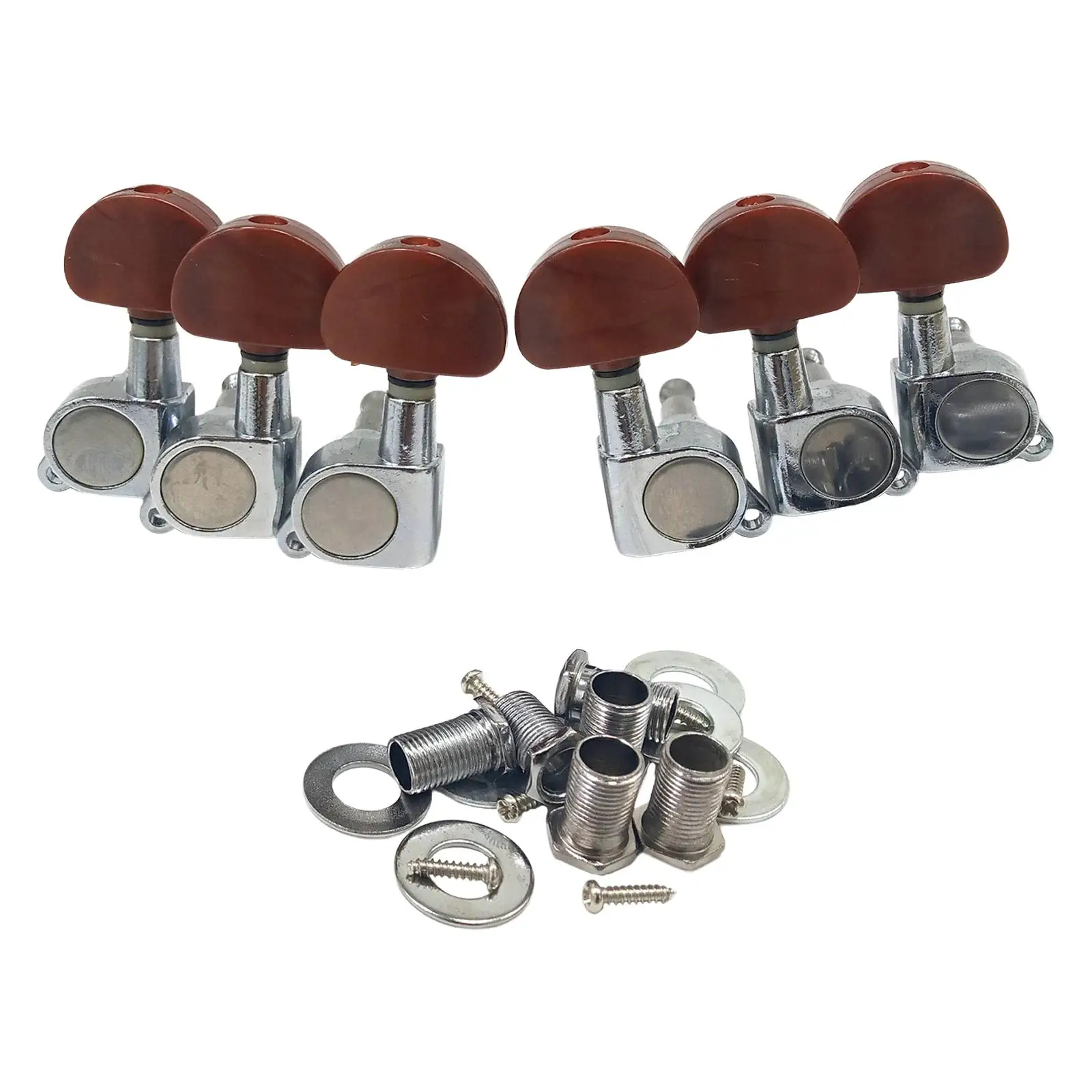 

6Pcs Zinc Alloy Sealed Tuning Key Pegs Tuners Set 3R3L Knobs Tuning Keys for Electric Guitar Accessories Replacement Parts DIY