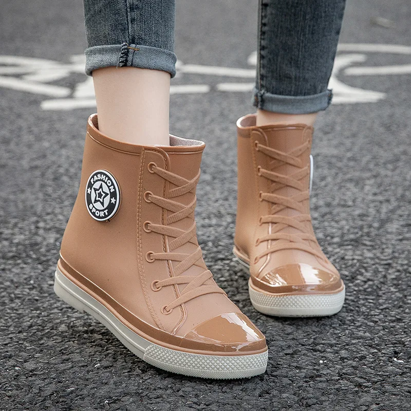 Women Rain Boots Girls Winter New Fashion Warm Water Boots Female Autumn Non-slip Waterproof Work Shoes