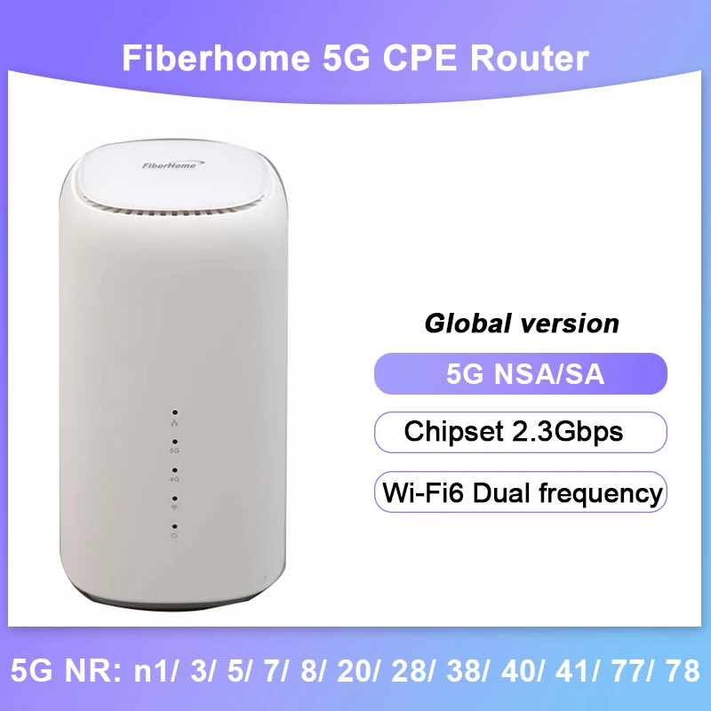 Unlocked Fiberhome 5G CPE router NSA+SA modem 5g wifi sim card Cat19 hotspot Wireless repeater extender wifi 6 with RJ11/RJ45