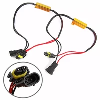 2pcs h8 h11 led headlight load resistor flicker decoders warning canceler harness