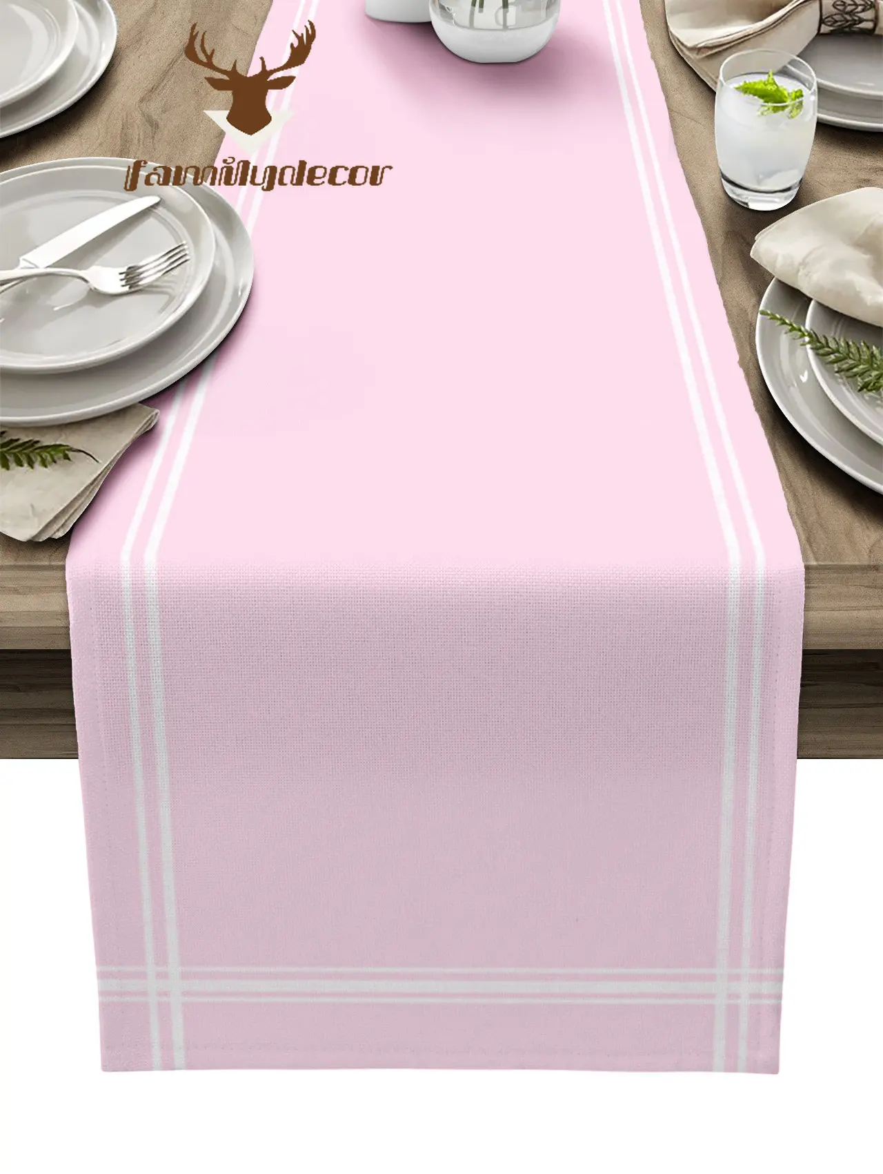 

Solid Color Pink Table Runner Home Wedding Decor Table Cover Flag Mat Table Centerpieces Decoration Party Dining Long Tablecloth