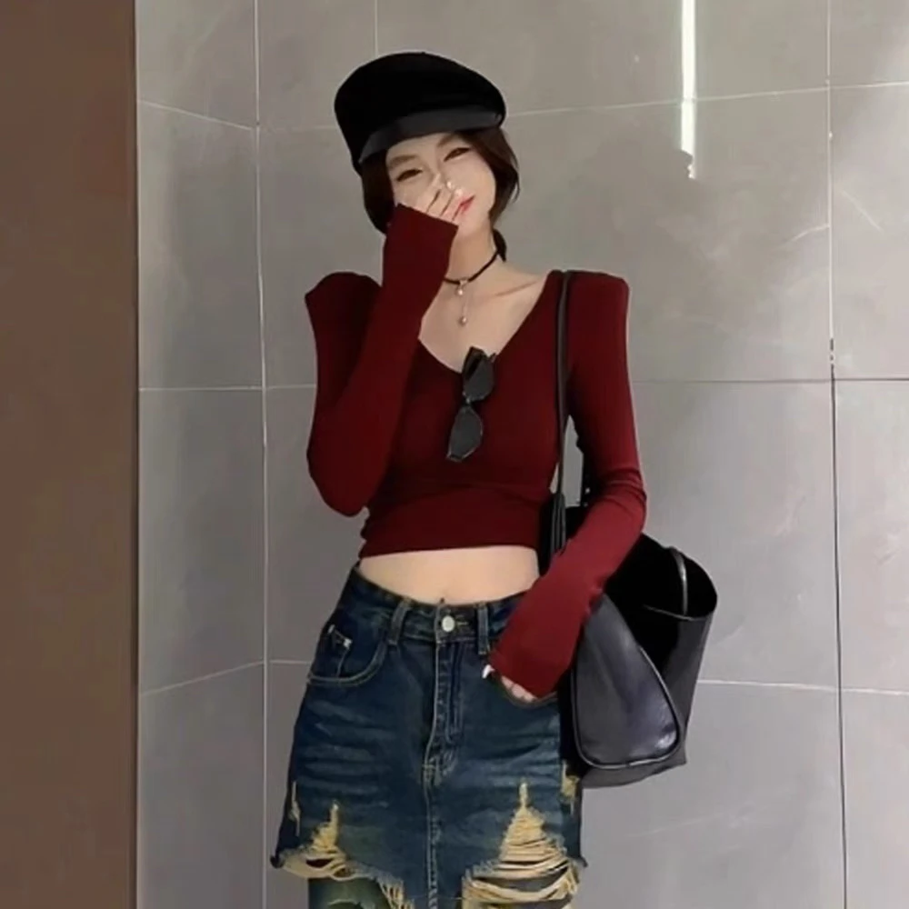 2024 осенне-зимняя новая шлифовальная корейская облегающая рубашка ярких цветов с