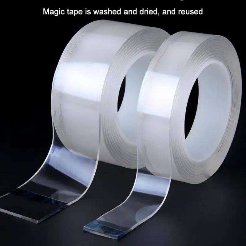 

1/2/3/5M Nano Tape Double Sided Tape Transparent Reusable Waterproof Adhesive Tapes Cleanable Kitchen Bathroom Supplies Tapes