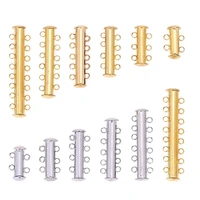 12pcs 2 8 strands multi strand slide magnetic tube lock clasp connectors layering clasp for necklace bracelet making 6 sizes
