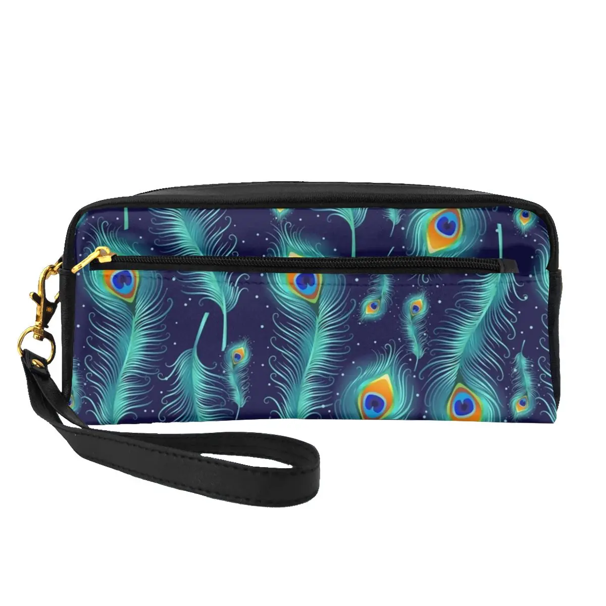 

Animal Design Leather Storage Organizers Peacock Bird Feathers Woman's Makeup Bag Multi-purpose Travel Cosmetic Bags