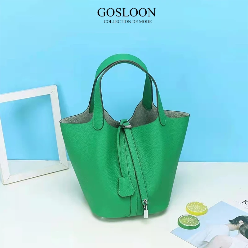

100% Genuine Leather Women Luxury Brand Handbags,Luxury Handbags Women Bags Designer Tote Bag Classical Soft Leather Bucket Bag