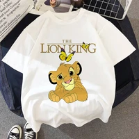 lion king simba disney plus cartoon printing boy summer clothes t shirts kawaii harajuku short sleeve short sleeve disney shirt