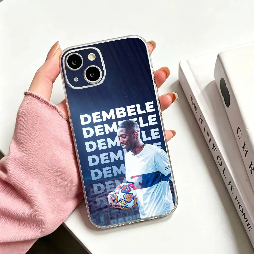 Фото Чехол для телефона Football for D-Dembele для iPhone 17 16 15 14 13 12 11 Mini Pro Max Plus, прозрачный №2