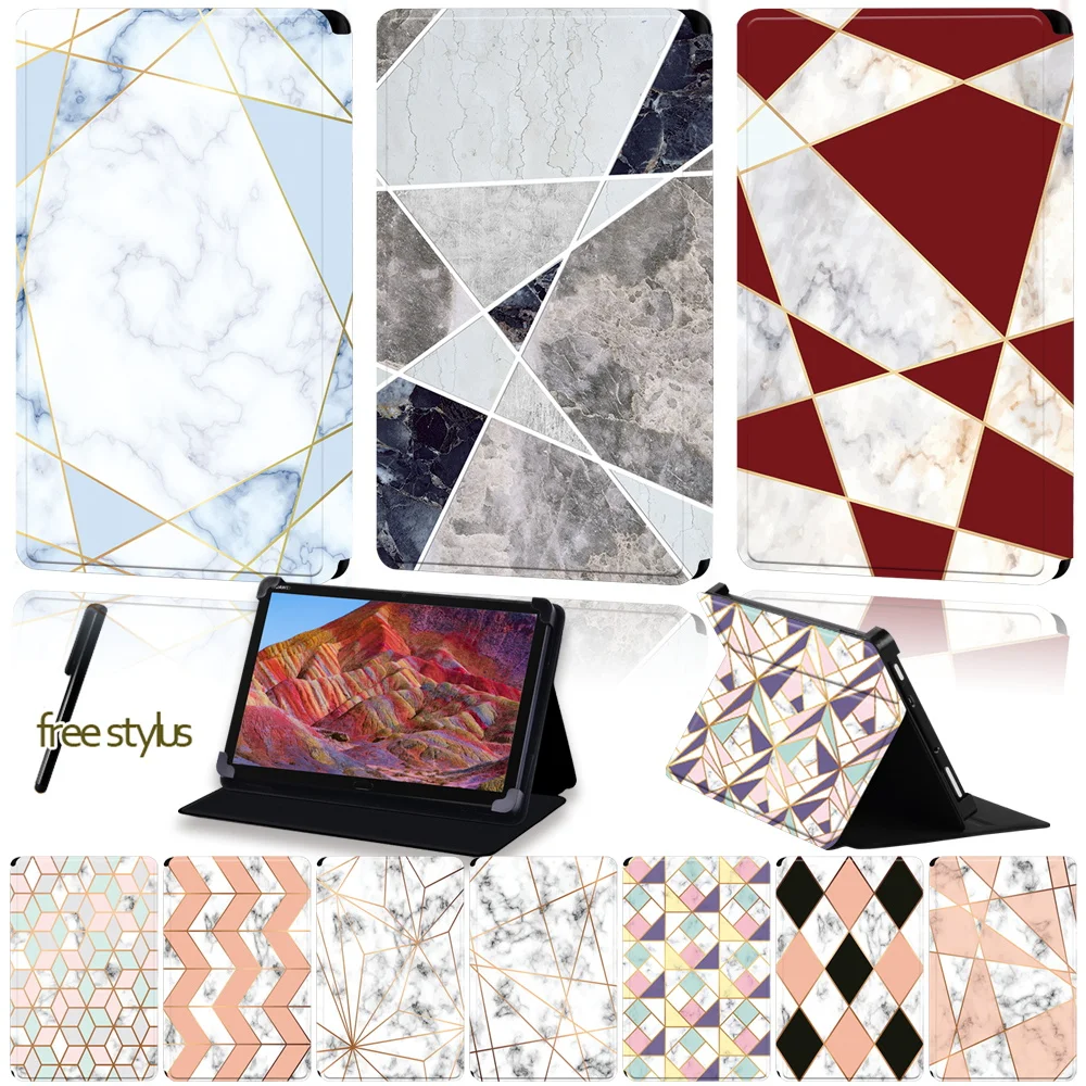 

Универсальный чехол для планшета Huawei MediaPad M1/M2 // M3/M5/M6, противоударный складной защитный чехол из искусственной кожи с принтом перьев и подст...