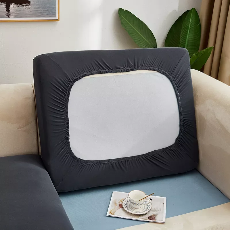 

Seat Cushion Cover Chair Cover Washable Polyester Pets Kids Furniture Protector Elastic Removable Solid Color Slipcover