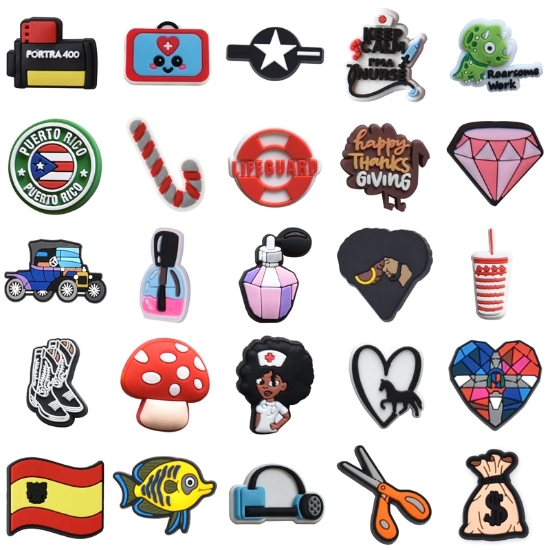 

Shoe Charms Wholesale Bulk Women Charm Decorations for Crocs Gifts Boy Shoes Accessories Men Set Jeans Kids Girl Para Pins Packs