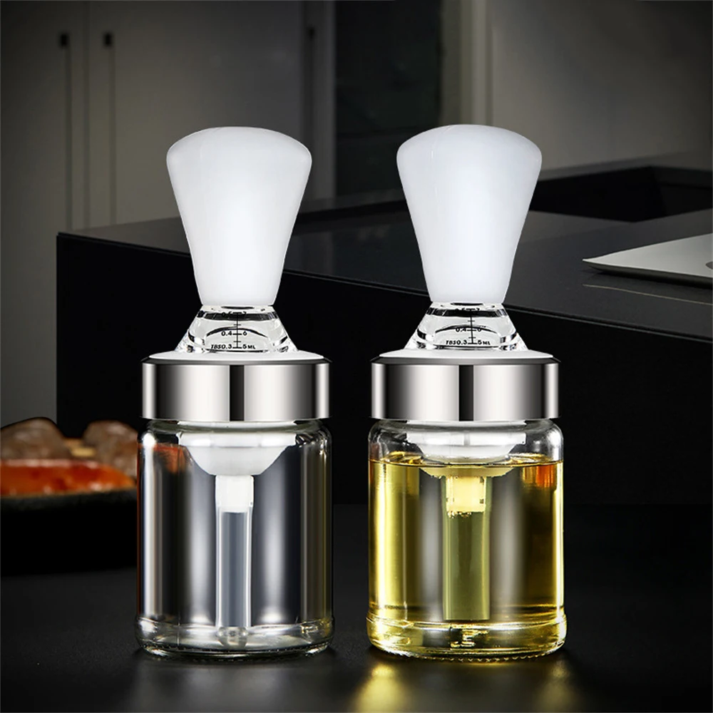 

1 Pcs Silicone Glass Oil Bottle with Brush Grill Oil Brushes Liquid Oil Pastry Kitchen Baking BBQ Tool Kitchen Tools for BBQ