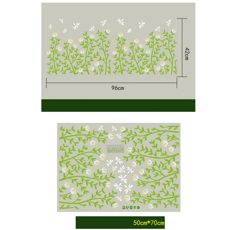 

Plant Glass Door Window Sticker Coffee Shop Self Adhesive Tiles Art Wallpaper Waterproof Sticker For Bathroom Kitchen Decor