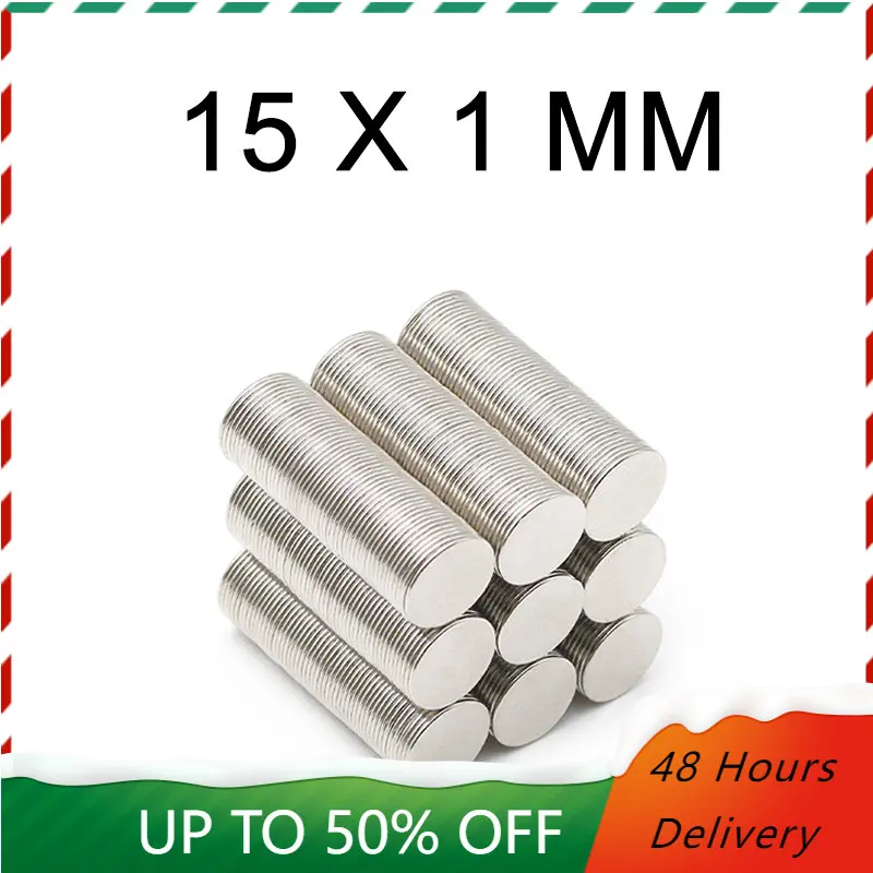 

10/30/50/60 Pcs 15x1mm Neodymium Magnet Round Rare Earth Magnet N52 Fridge Magnets Super Strong imanes Permanent Magnetic Disc