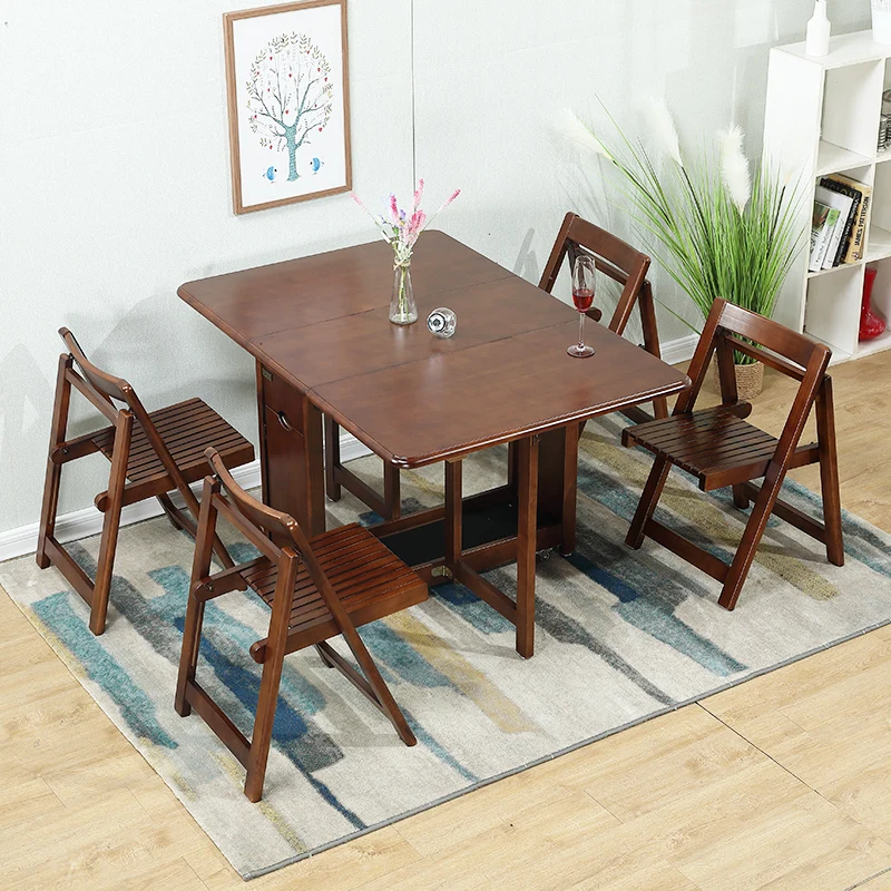 Складные обеденные столы из дерева белые кухонные мобильные маленькие