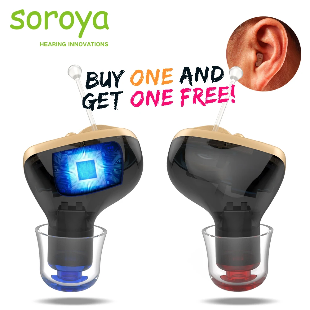 

Soroya OTC Hearing Aids Small Inner Ear Invisible Hearing Aid Adjustable Wireless Mini CIC Best Sound Amplifier Hearing Loss