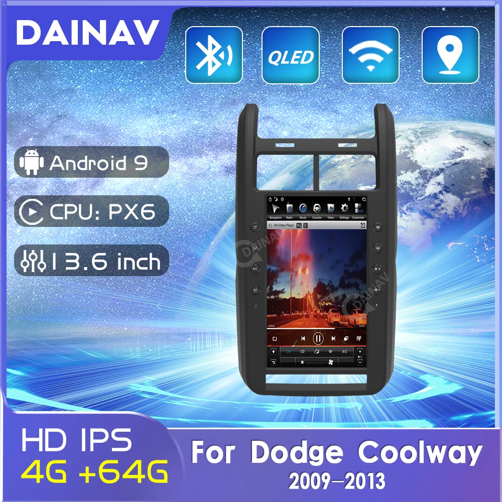

Автомобильный мультимедийный видеоплеер для Dodge Coolway 2009, 2010, 2012, 2013, система Android, стерео, автомобильный GPS-навигатор для CARPLAY
