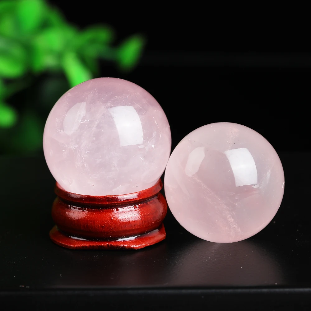 

1PC Rose Quartz Ball Pink Crystal Natural Crystal Stone Room Decor Witchcraft Healing Crystals Christmas Decoration Home Gift