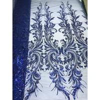 pinkroyal bluegreenredpurplegold vintage shiny sequin embroidery lace fabric beaded mesh tulle for african lady dress cloth