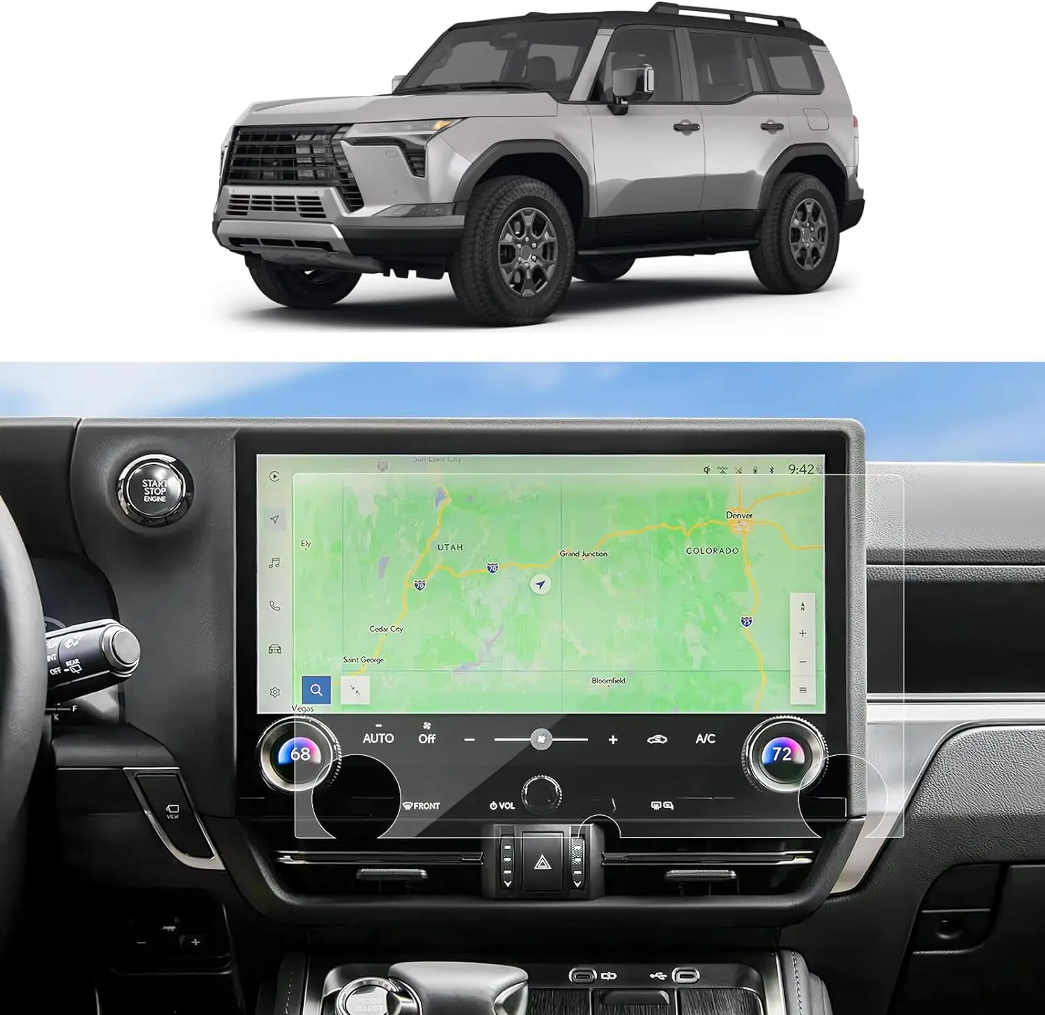 

Для Lexus GX 550 2024 LCD автомобильное радио 14 дюймов gps навигация пленка для экрана из закаленного стекла protector