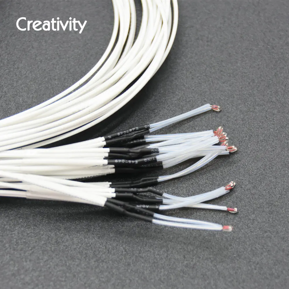 

3D Printers Parts 100K ohm NTC 3950 Thermistors Sensors with Cable Dupont Head For Head Temperature Parts White 1Meter Line