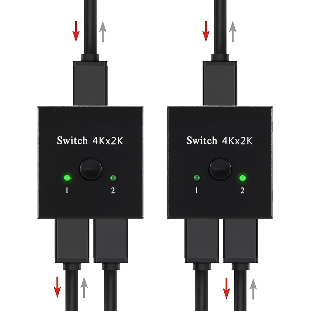 

4K 2 Ports Bi-directional 1x2 / 2x1 HDMI-compatible Switcher Splitter Supports Ultra HD 4K 1080P 3D HDR HDCP For PS4 Xbox HDTV