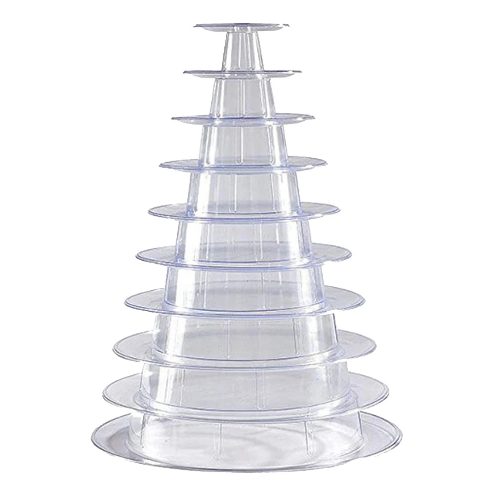 

10 ярусов подставка для кексов круглая башня для макарона стенд прозрачная стойка для торта для украшения свадьбы дня рождения