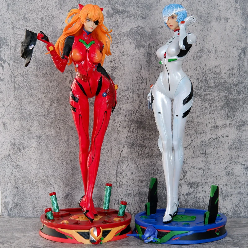 

Anime Neon Genesis Evangelion Asuka Langley Soryu Ayanami Rei GK Very Large PVC Action Figure Collectible Model Doll Toy 45cm