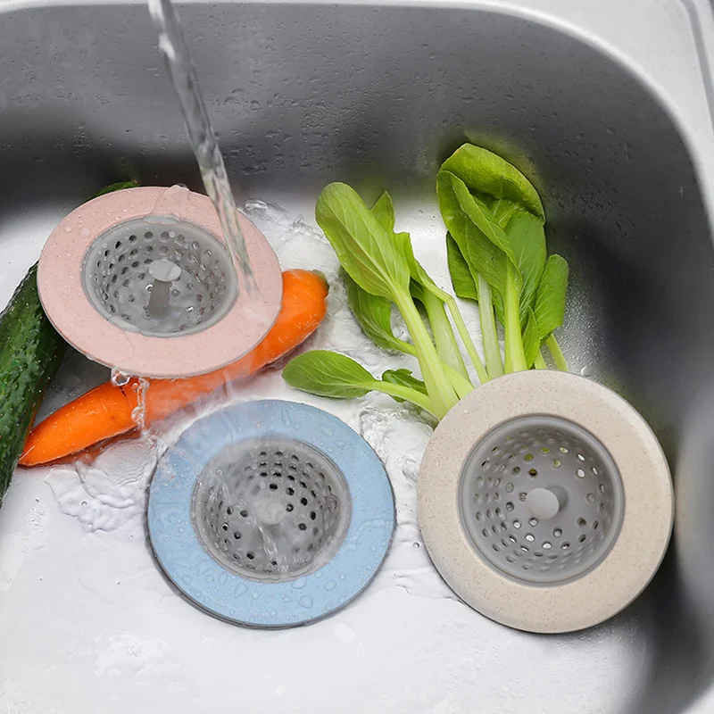 

Washbasin Drain Plug Kitchen Filter Silicone Bathroom Drain Cover Sewer Hair Filter Bathroom Sink Sewer Anti-clogging Filter