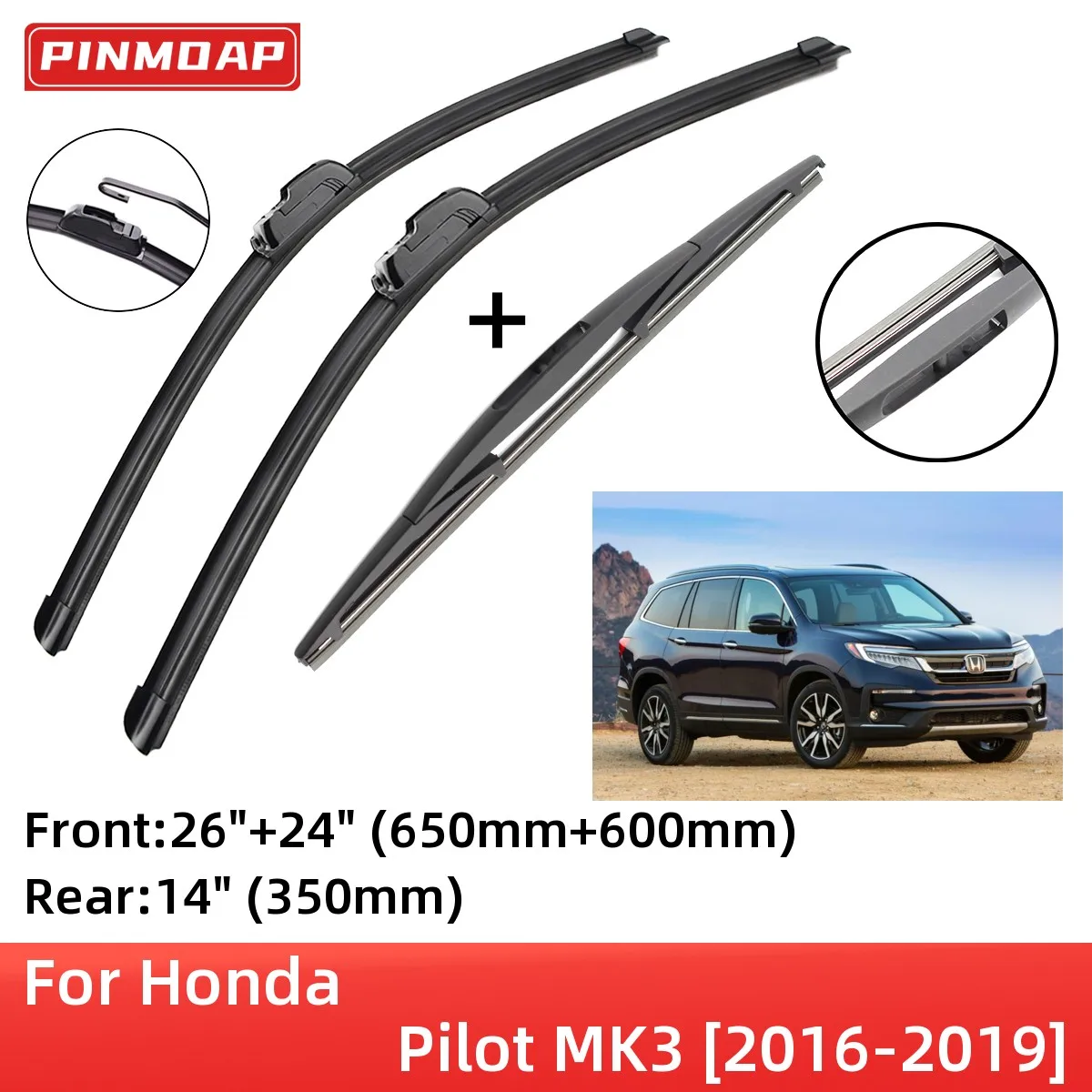 Hyundai Creta için IX25 MK1 2014-2019 ön arka cam silecek lastikleri fırçalar kesici aksesuarları J kanca 2014 2015 2016 2017 2018 2019