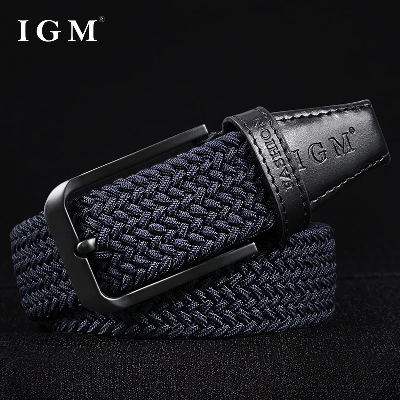 Canvas Woven Waistband with No Holes Elastic Belt Trendy Male Students Young Casual Jeans Versatile Belt
