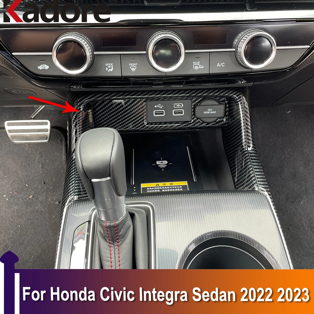 

Для Honda Civic Integra Sedan 11th 2022 2023 автомобильные аксессуары прикуриватель панель шестеренка Стайлинг крышка отделка украшение