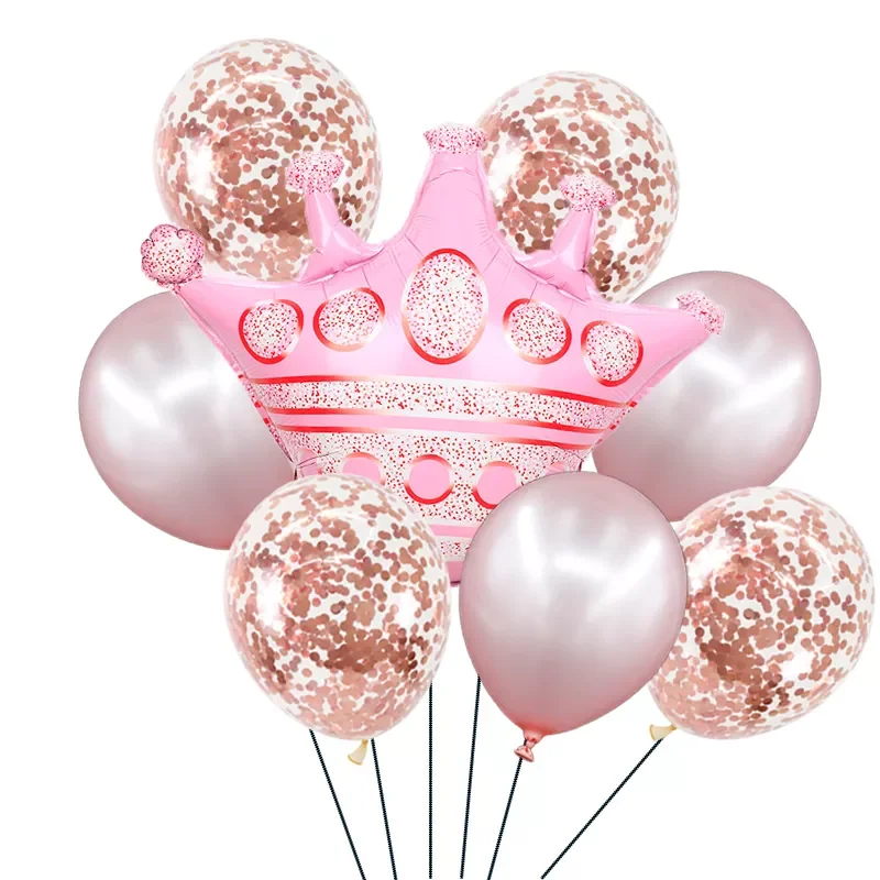 

2022 Pink Blue Princess Crown Foil Latex Balloons Happy Birthday Baby Shower Decorations Party Wedding Decoration SuppliesNEW