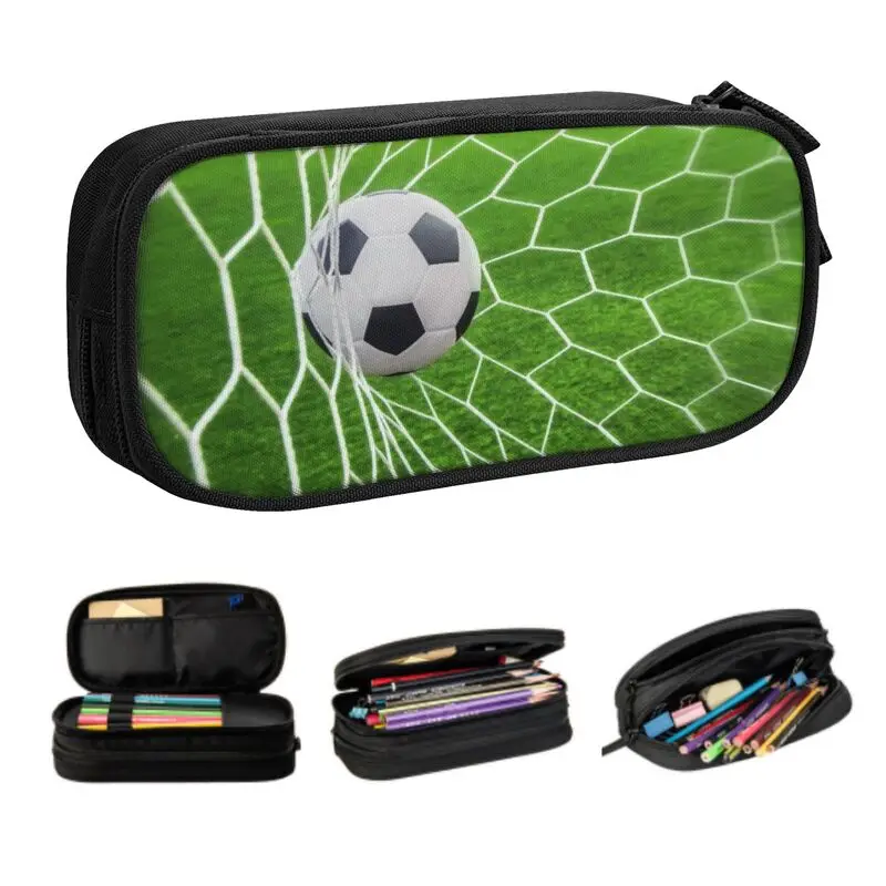 

Чехол-карандаш Kawaii Soccer Goal для мальчиков и девочек, большой чехол для хранения футбольного спорта, фотокарандаш