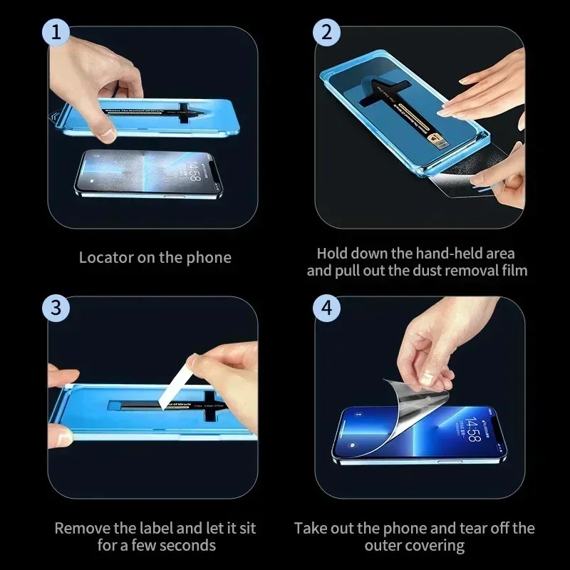 4PCS FOR XIAOMI 14 13 12t 10 9 9t 10t 11i Pro Lite CC9 FOCO3 X3 T Temperin Glass Screen Protector Film Auto-Dust Removal Kit