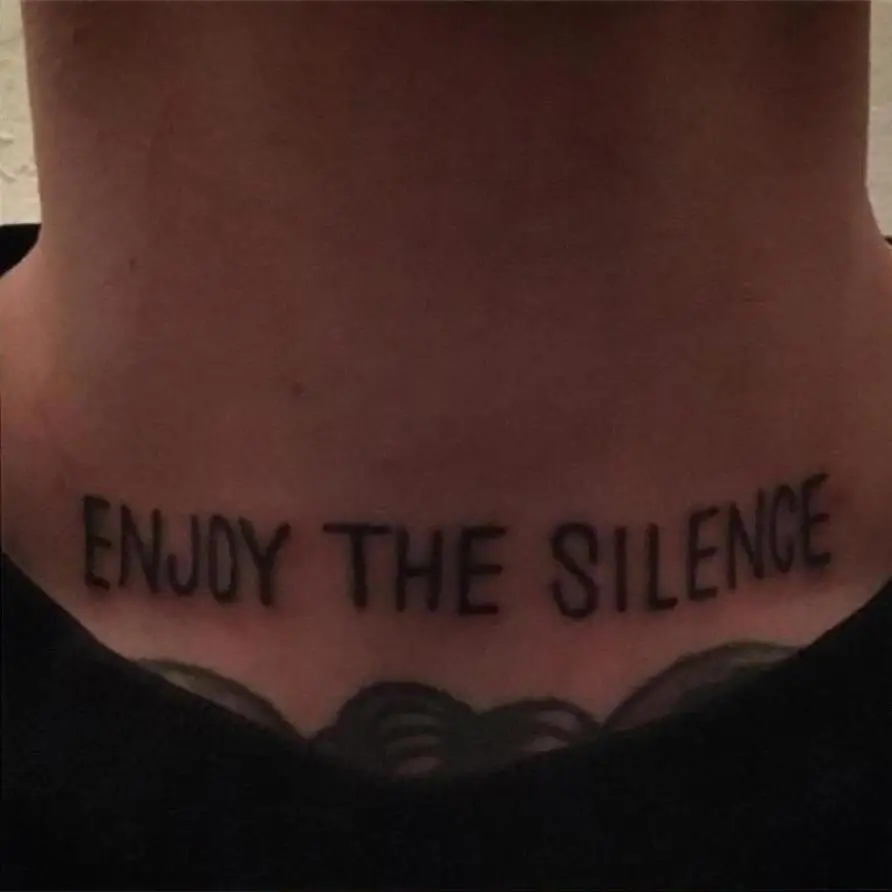 

ENJOY THE SILENCE Letter Tattoo Sticker Art Fake Tattoo for Woman Men Neck Temporary Tattoos Waterproof Lasting Tattoo Choker