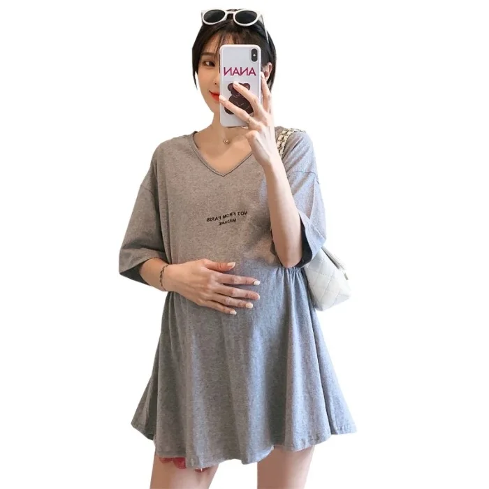 

Maternity Pregnant Baby Loading 2022 Funny Women T Shirt Girl Shirt New Mom green Big Size Clothes