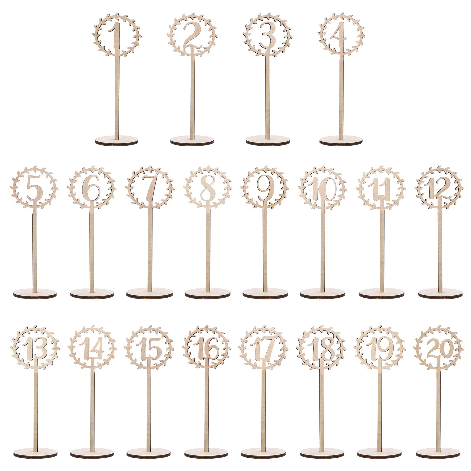 

20pcs Table Numbers Decorative Desktop Numbers for Receptions Wedding Banquets Catering